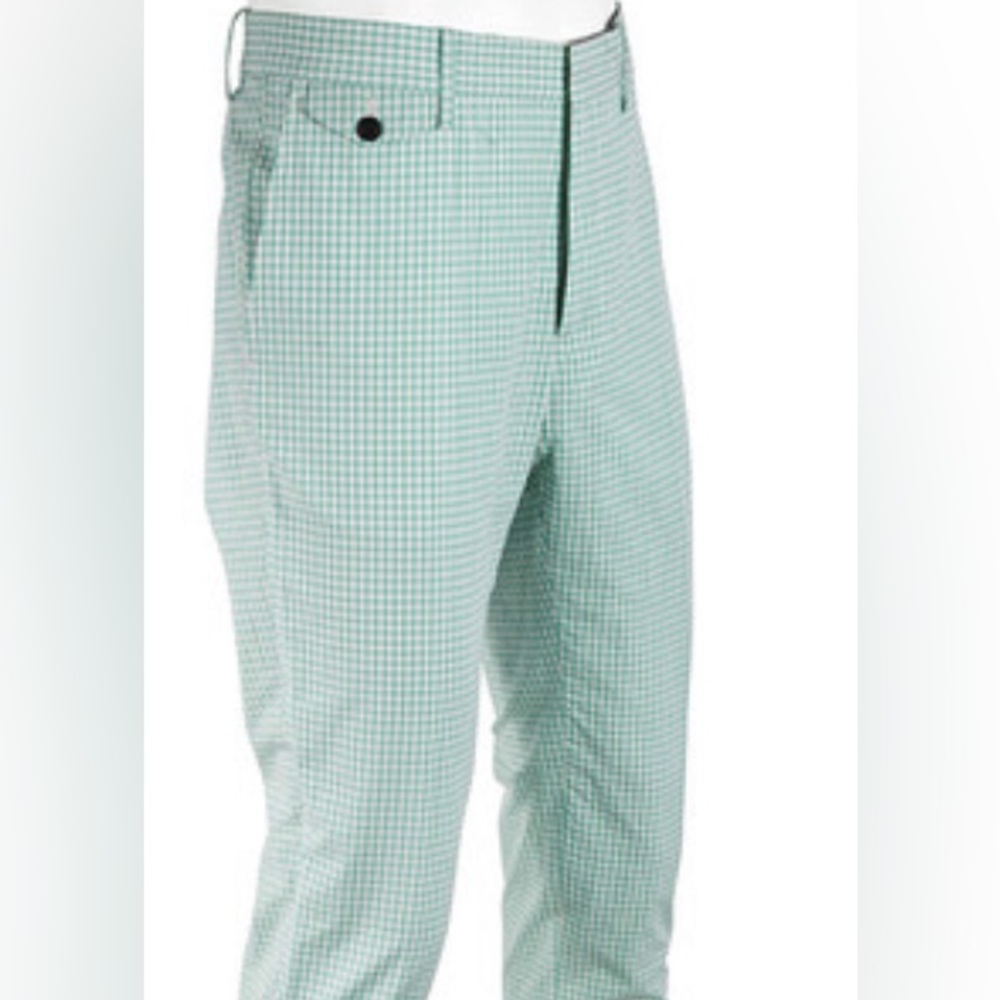 Burberry Gingham Cotton Tailored Trousers In Pale Opal Size 50